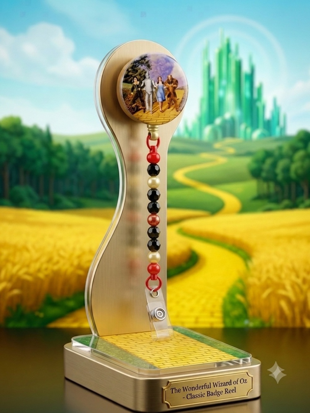 The Wonderful Wizard of Oz Classic Badge Reel - Yellow Brick Road Design